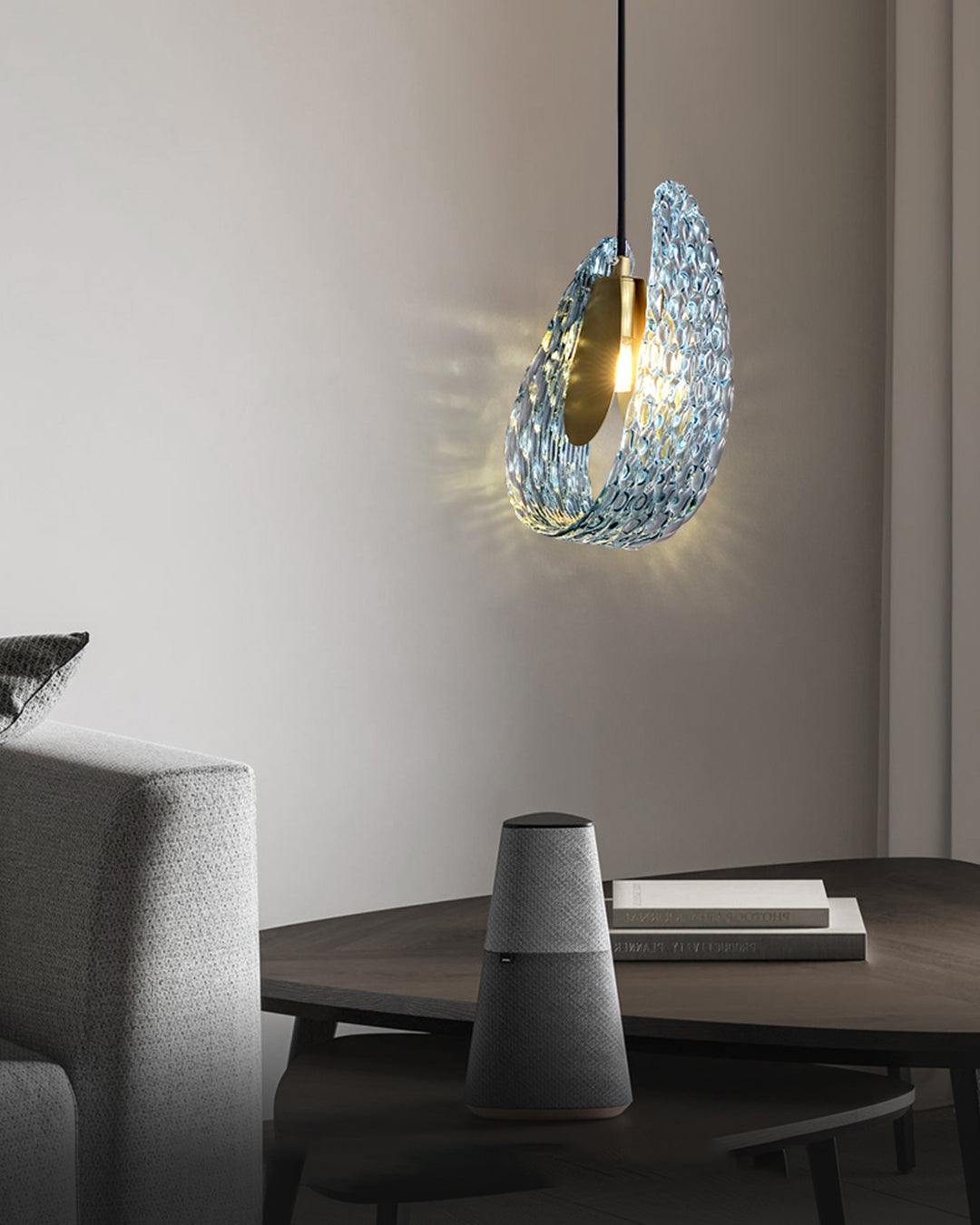 WOMO Peacock Blue Art Glass Chandelier-WM2213