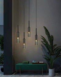 WOMO Cylinder Smoked Glass Kitchen Chandelier-WM2772