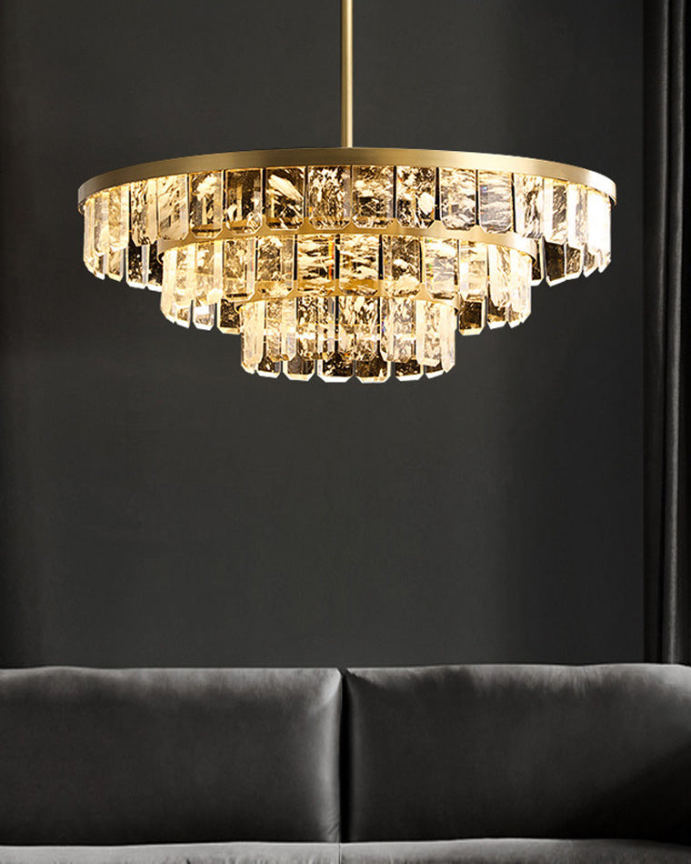 WOMO Tiered Gold Crystal Chandelier-WM2539