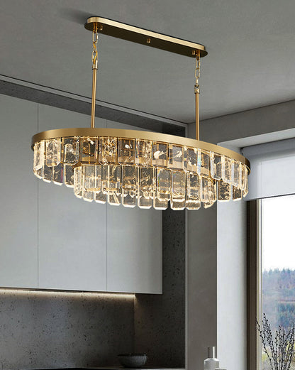 WOMO Long Oval Crystal Chandelier-WM2541