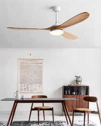 WOMO Large Wood Ceiling Fan with Light - WM5161