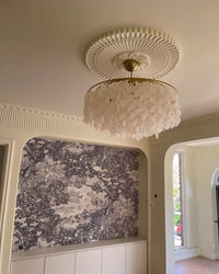 WOMO Tiered Capiz Round Chandelier-WM2346