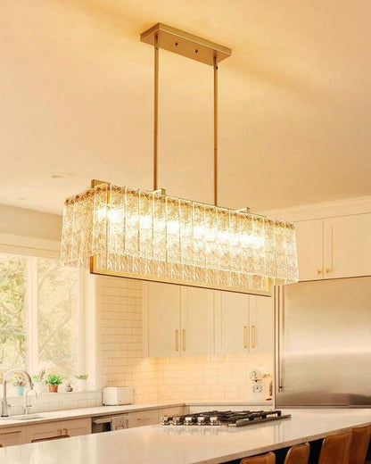 WOMO Textured Glass Linear Chandelier-WM2620