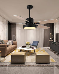 WOMO 5 Blade Modern Wood Ceiling Fan Lamp-WM5039