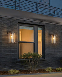WOMO Rustic Seeded Glass Outdoor Sconce-WM9146