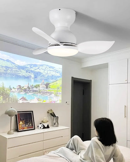 WOMO Small Flush Mount Ceiling Fan Lamp-WM5098