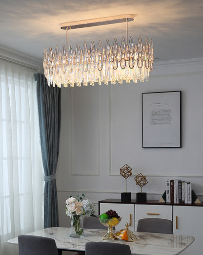 WOMO Rose Gold Linear Crystal Chandelier-WM2546