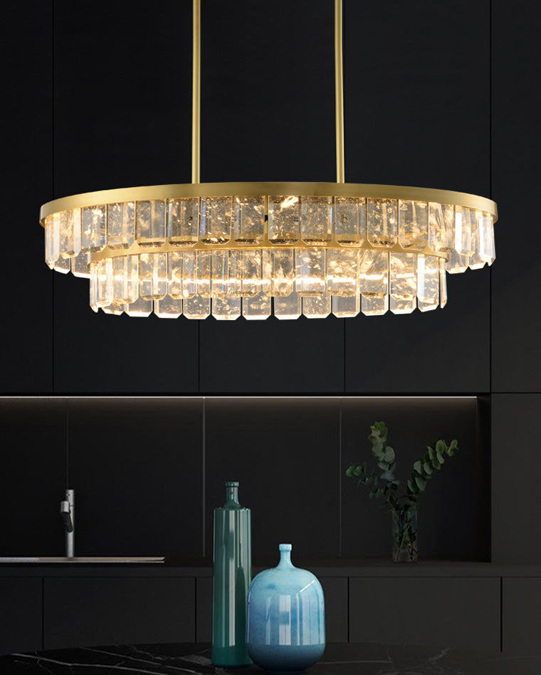 WOMO Long Oval Crystal Chandelier-WM2541