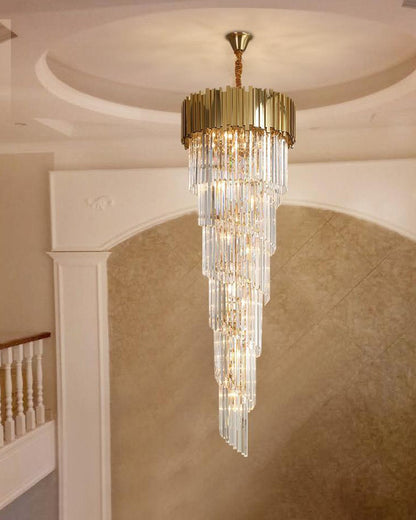 WOMO Gold Cascading Crystal Chandelier-WM2185d