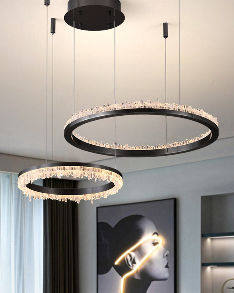 WOMO Black Ring Crystal Chandelier-WM2716