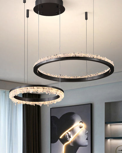 WOMO Black Ring Crystal Chandelier-WM2716