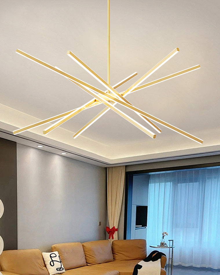 WOMO Brass Stick Led Chandelier-WM2330