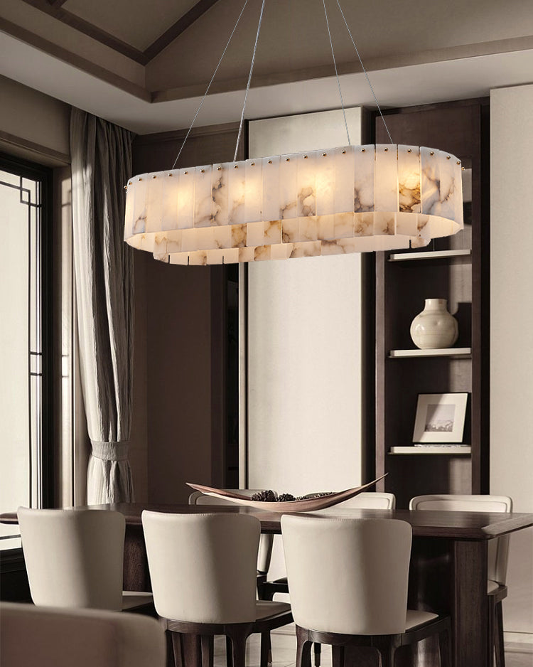 WOMO Oval Alabaster Chandelier-WM2845