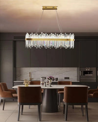 WOMO Gold Oval Crystal Chandelier-WM2566