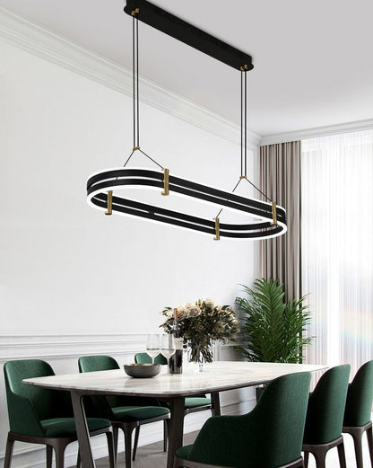 WOMO Tiered Black Rings Chandelier-WM2172