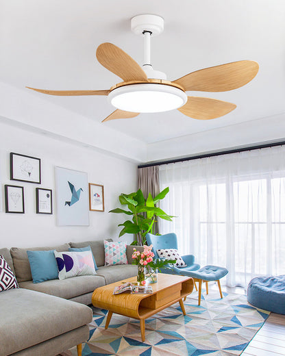 WOMO White Modern Ceiling Fan Lamp-WM5085