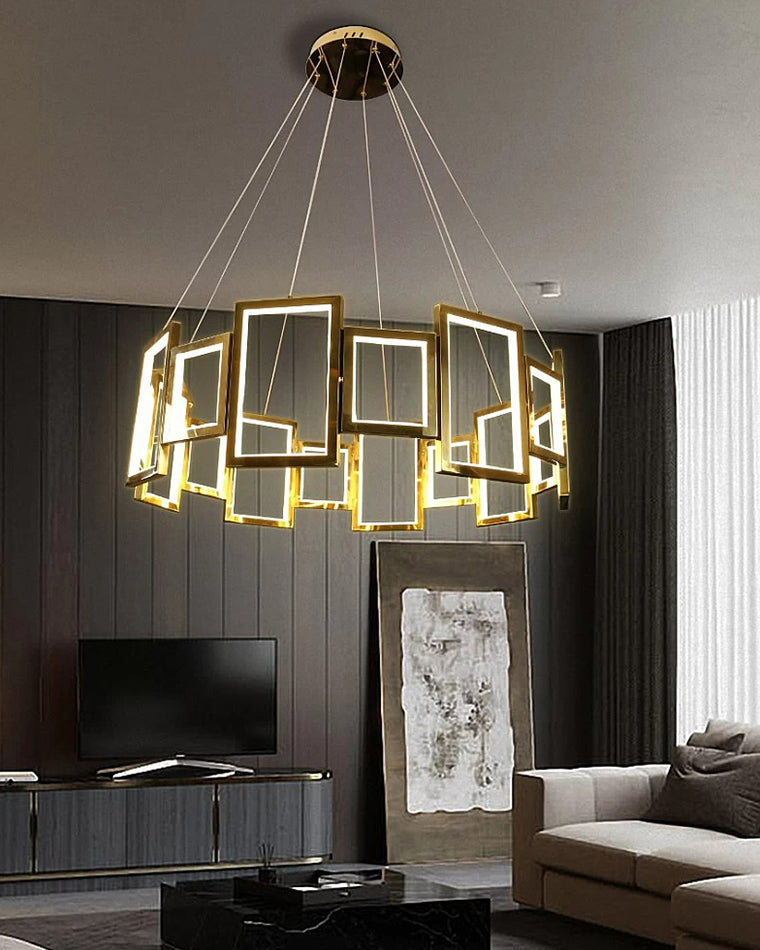 WOMO Rectangular Led Round Chandelier-WM2778