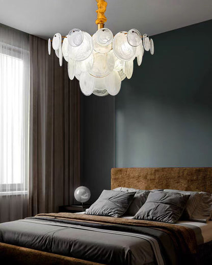 WOMO Textured Glass Disc Chandelier-WM2477