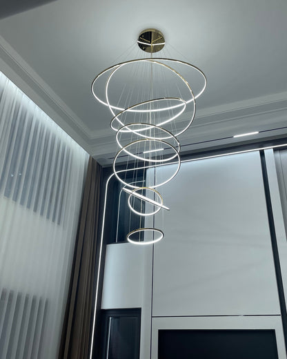 WOMO Large Tiered Ring Foyer Chandelier-WM2654