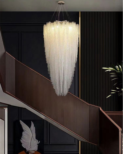 WOMO Cascading Crystal Foyer Chandelier-WM2750