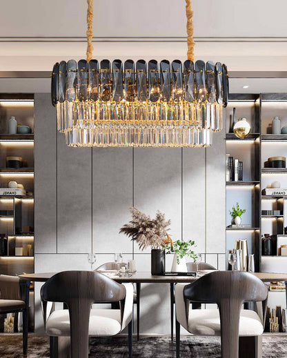 WOMO Tiered Linear Crystal Chandelier-WM2543