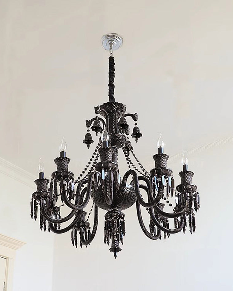 WOMO French Black Candlestic Crystal Chandelier-WM2373