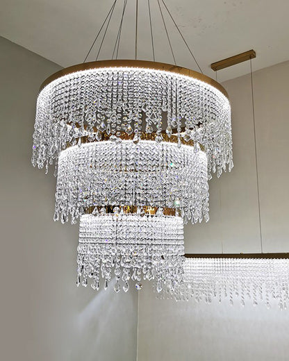 WOMO Cascading Crystal Chandelier-WM2350