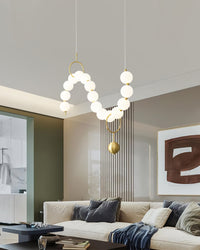 WOMO Pearl Brass Globe Dining Room Chandelier-WM2102c