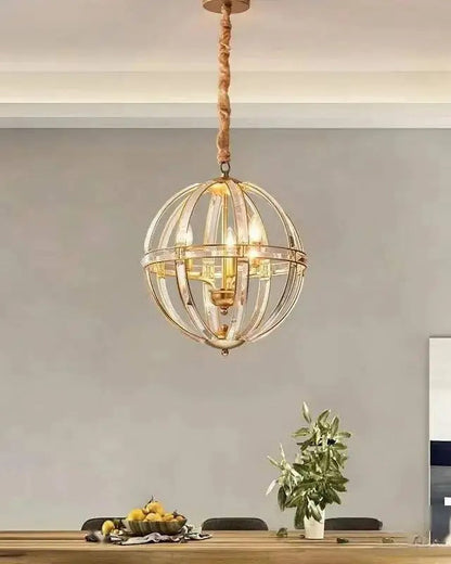 WOMO Cage Crystal Orb Pendant Light-WM2595