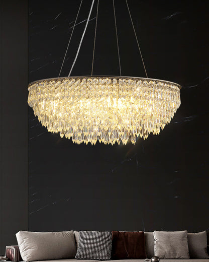 WOMO Cascading Round Crystal Chandelier-WM2628