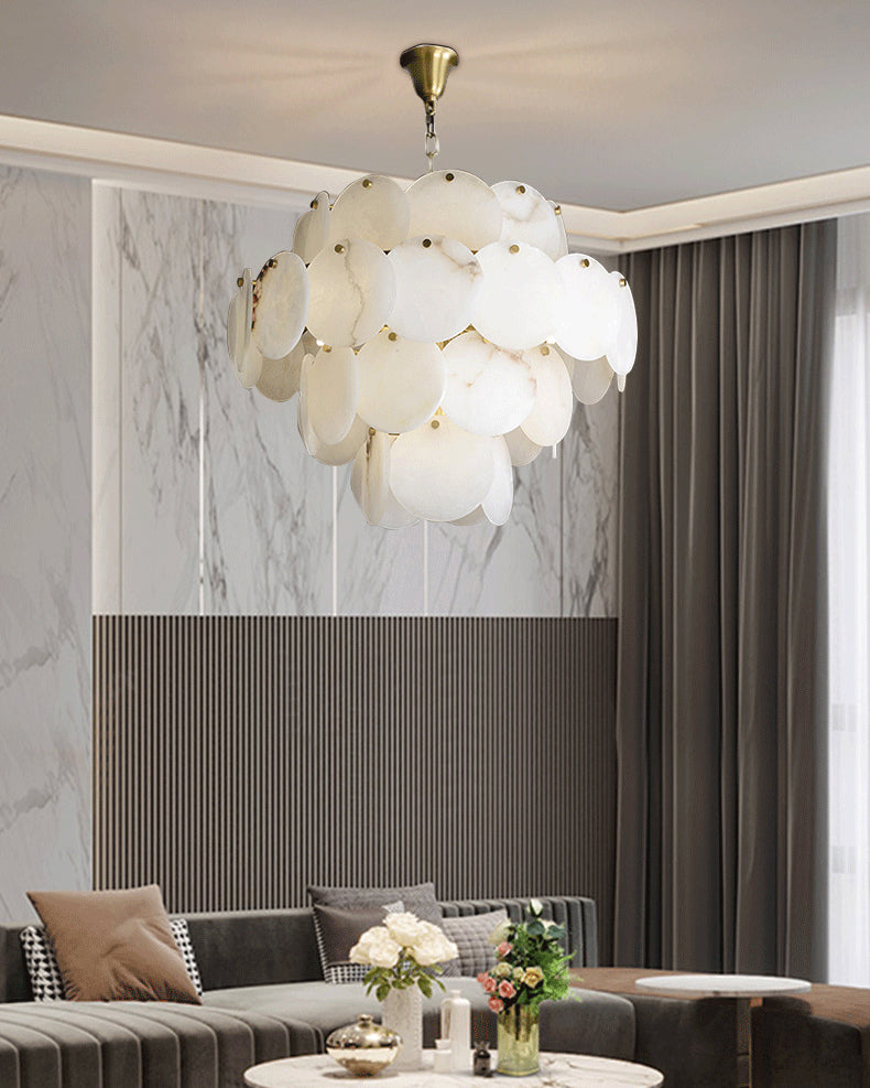 WOMO Tiered Alabaster Chandelier-WM2848