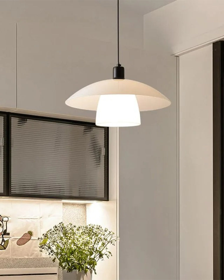 WOMO Milk Glass Shaded Pendant Light-WM2678