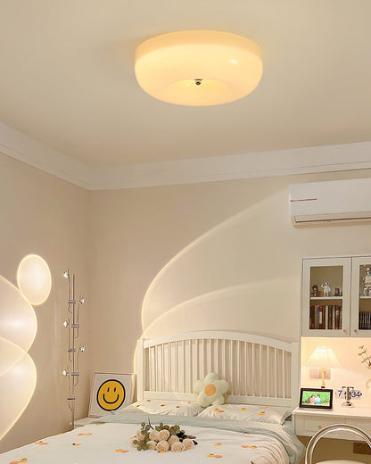 WOMO Round Milk Glass Flush Mount Ceiling Light-WM1134