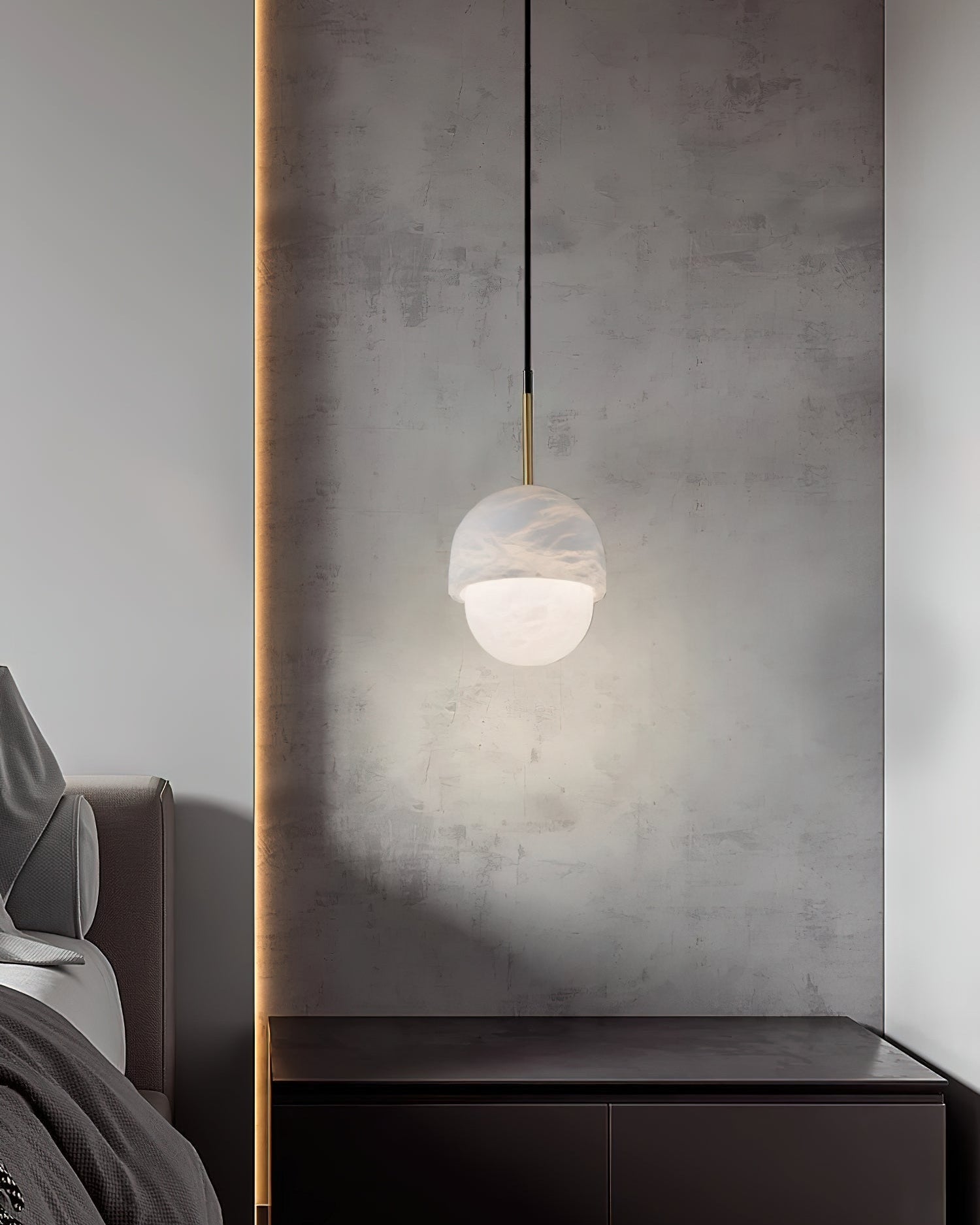 WOMO Alabaster Globe Pendant Light-WM2903