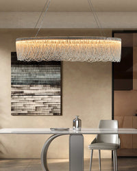 WOMO Silver Fringe Round Chandelier-WM2643