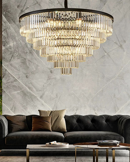 WOMO Tiered Crystal Prism Chandelier-WM2790