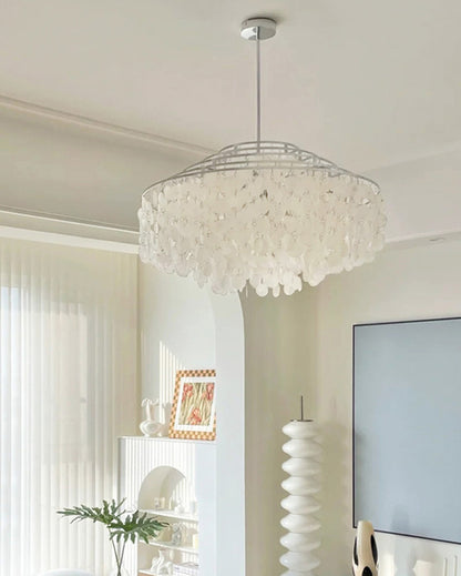 WOMO Tiered Capiz Round Chandelier-WM2346