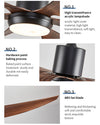 WOMO 5 Black Blade Large Ceiling Fan Lamp-WM5042 thumbnail
