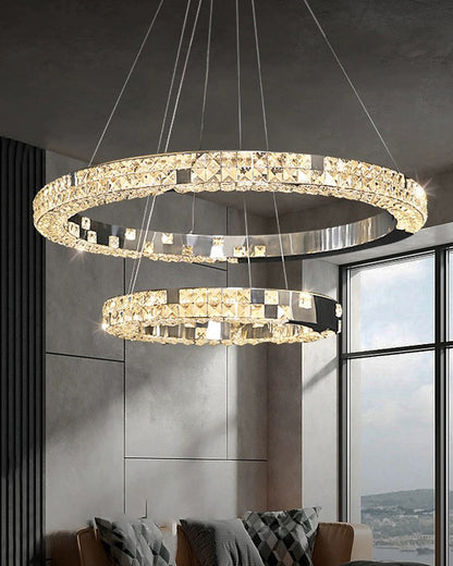 WOMO Tiered Circular Crystal Chandelier-WM2544