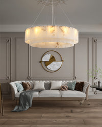 WOMO Round Alabaster Chandelier-WM2843
