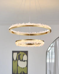WOMO Rock Crystal Circular Led Chandelier-WM2715