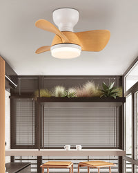 WOMO Small Flush Mount Ceiling Fan Lamp-WM5114