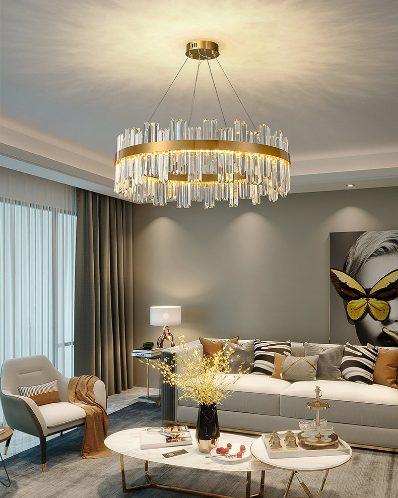 WOMO Luxury LED Gold Plated Crystal Chandelier-WM2531