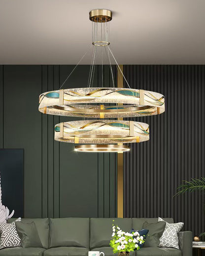 WOMO Enamel Tiered Round Chandelier-WM2336