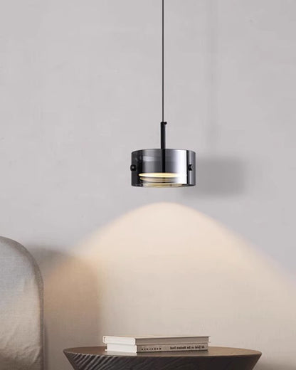 WOMO Black Glass Drum Pendant Light-WM2592