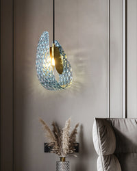 WOMO Peacock Blue Art Glass Chandelier-WM2213