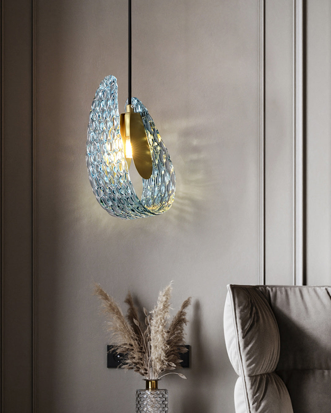 WOMO Peacock Blue Art Glass Chandelier-WM2213