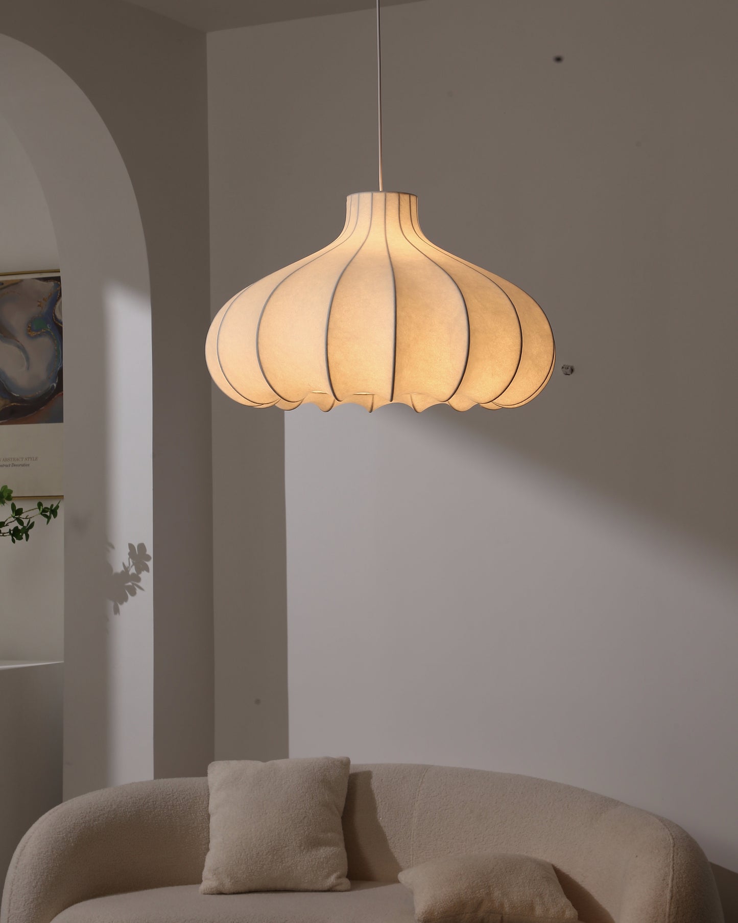 WOMO Pumpkin Silk Pendant Light-WM2568