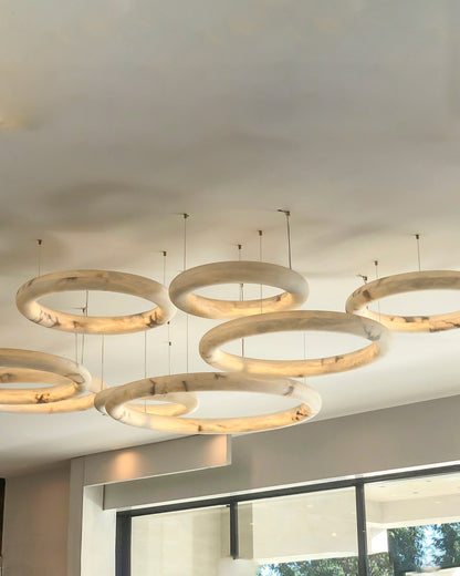 WOMO Alabaster Circle LED Chandelier-WM2873