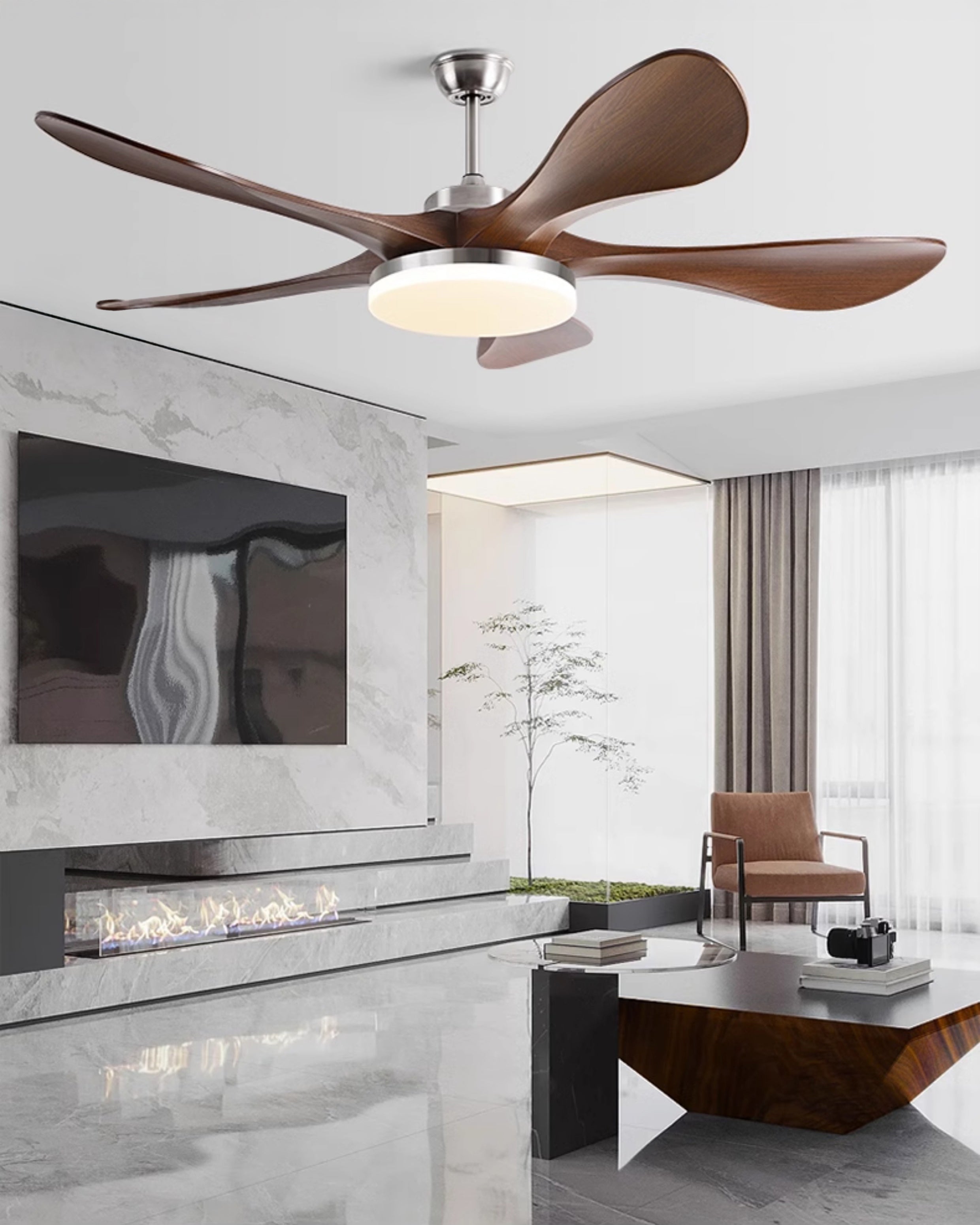 WOMO Mid Century Modern Ceiling Fan Lamp - WM5173